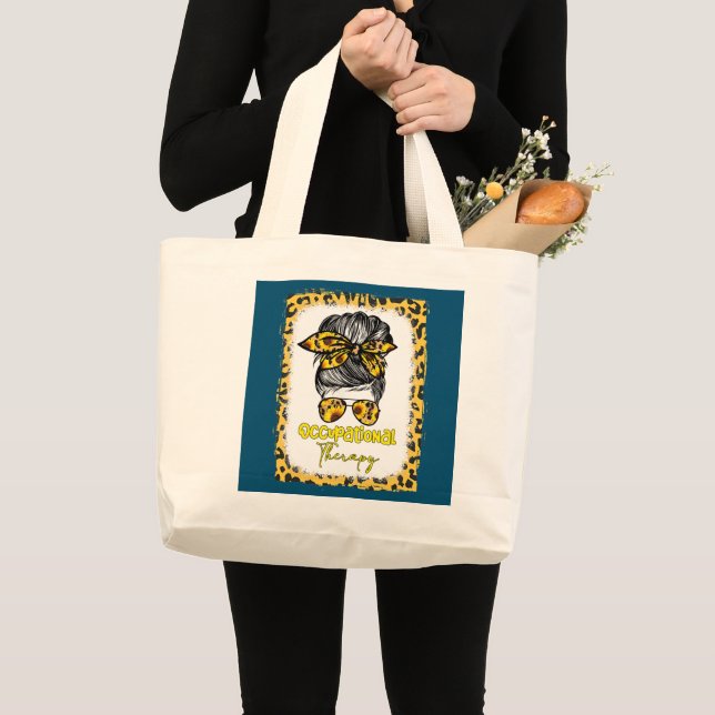 Grand Tote Bag Messy Bun ergothérapie Ot Therapist (Devant (produit))