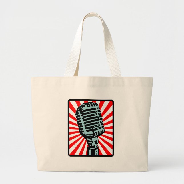 Grand Tote Bag Microphone de cru de Shure 55S (Devant)