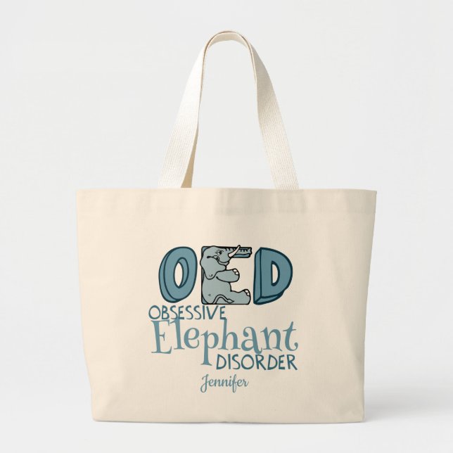 Grand Tote Bag Mignonne anomalie de l'éléphant (Devant)