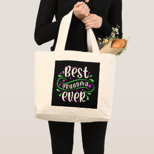 Grand Tote Bag mignonne meilleure grand-mère jamais mot art