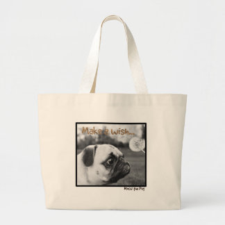 Grand Tote Bag Mochi le carlin font un souhait