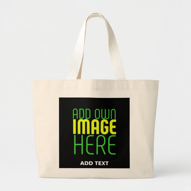 GRAND TOTE BAG MODÈLE DE TEXTE D'IMAGE NOIRE SIMPLE ET MODERNE (Devant)