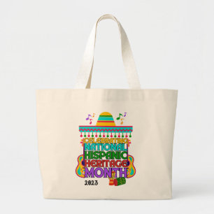 Grand Tote Bag MOIS DU PATRIMOINE HISPANIQUE coloré