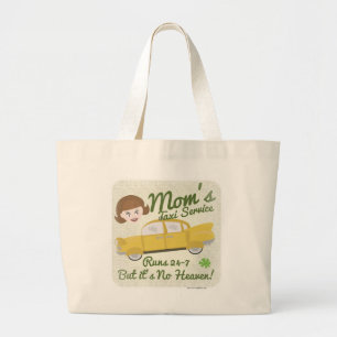 Grand Tote Bag Moms Taxi Service Drôle Citation Cartoon Grand
