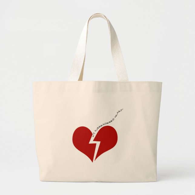 Grand Tote Bag Mon coeur rendu Fourre-tout (Devant)