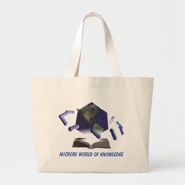 Grand Tote Bag Monde de microbe de la connaissance, monde de (Devant)