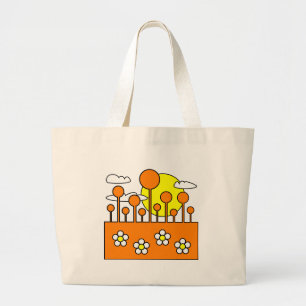 Grand Tote Bag Monde Orange