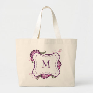 Grand Tote Bag Monogramme Fourre-tout //la collection de bouquet