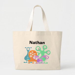 Grand Tote Bag Monstres soyeux personnaliséesSac à puce