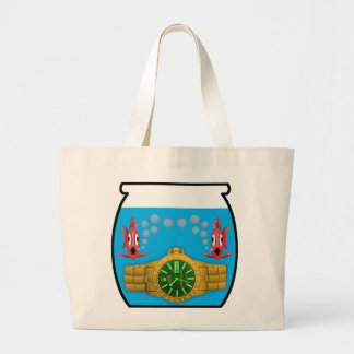 Grand Tote Bag Montre dans bocal à poissons