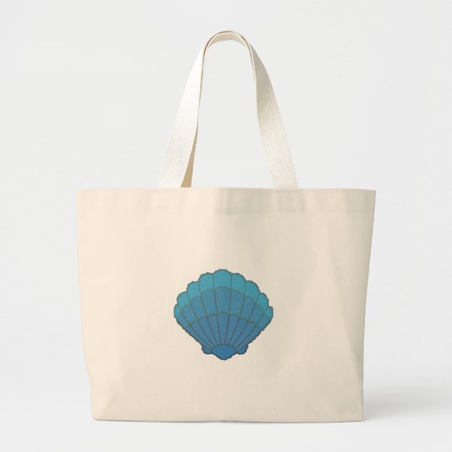 Grand Tote Bag Mosaïque Blue Seashell (Devant)