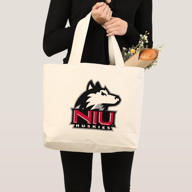 Grand Tote Bag Mot-symbole NIU Huskies (Devant (produit))