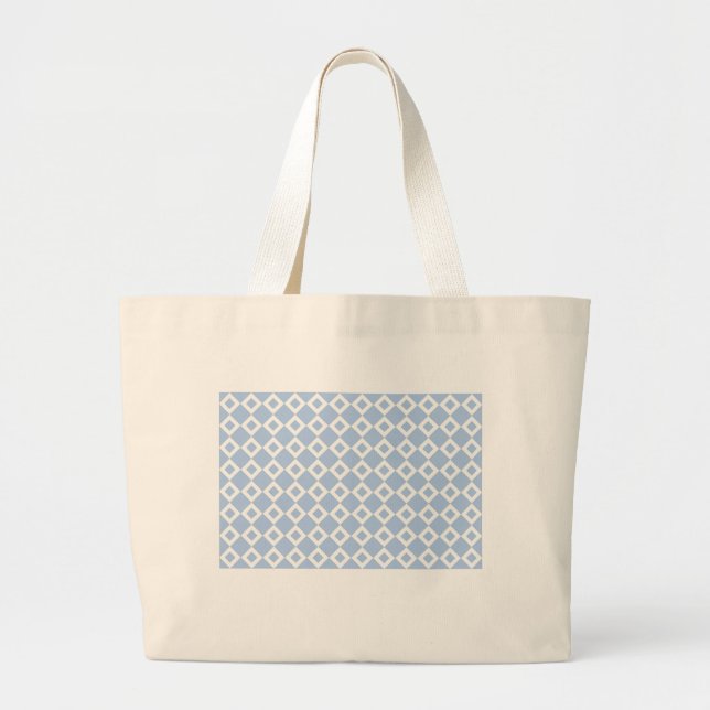 Grand Tote Bag Motif bleu clair et diamant blanc (Devant)