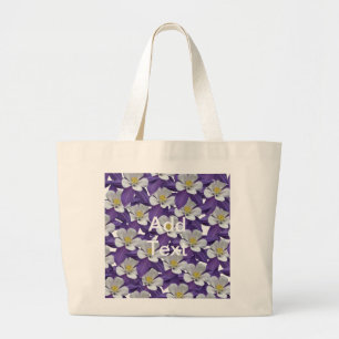 Grand Tote Bag Motif de fleurs Columbine