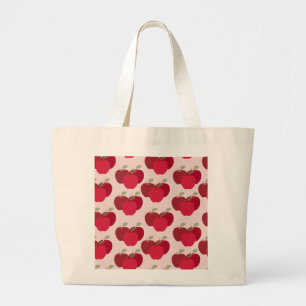 Grand Tote Bag Motif de fruits ludiques aux pommes fraîches
