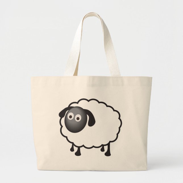 Grand Tote Bag Moutons blancs (Devant)
