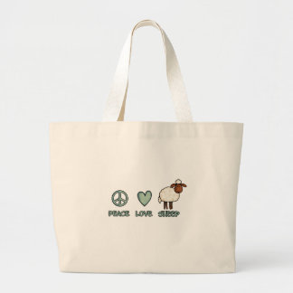 Grand Tote Bag moutons d'amour de paix