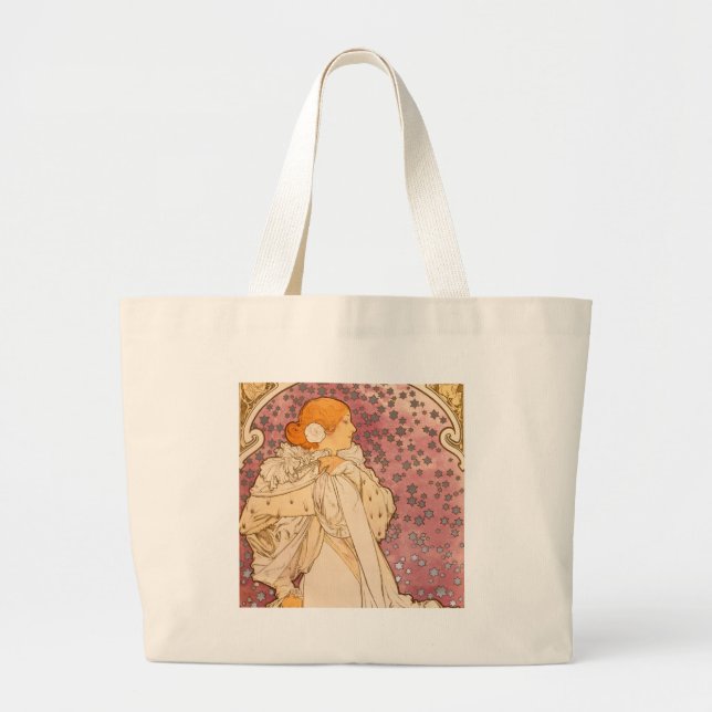 Grand Tote Bag Mucha Art nouveau femme beauté (Devant)