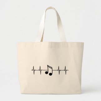 Grand Tote Bag Music Note EKG Heartbeat