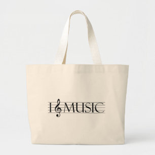 Grand Tote Bag musique 2 du coeur i