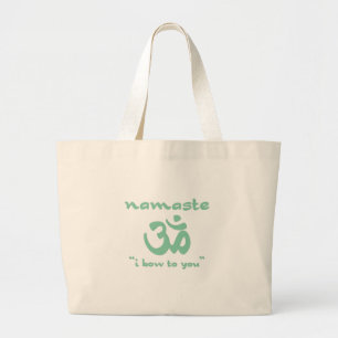 Grand Tote Bag Namaste - Je vous salue (en vert)
