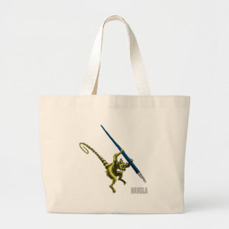 Grand Tote Bag NaNoLA - lémur avec le stylo-plume