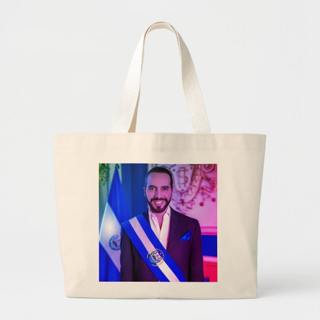 Grand Tote Bag Nayib Bukele, Président du Salvador (Devant)