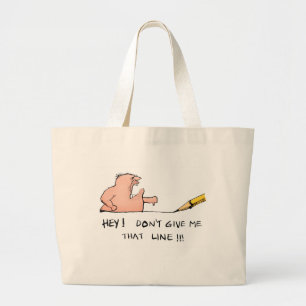 Grand Tote Bag Ne me donnez pas cette ligne-caricature