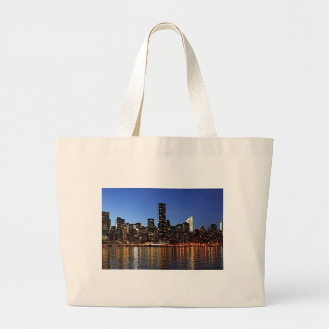 Grand Tote Bag New York City Skyline la nuit (Devant)