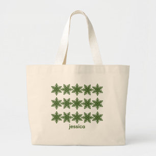 Grand Tote Bag Noël des snowflèches modernes