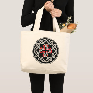Grand Tote Bag Noeud celtique Rouge Métallurique Jumbo Blanc Four