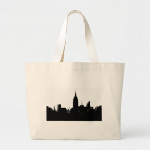 Grand Tote Bag Noir blanc New York Silhouette