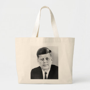 Grand Tote Bag Noir et blanc JFK John F. Kennedy