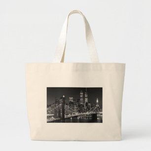 Grand Tote Bag Noir et blanc New York City