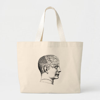 Grand Tote Bag Noir et blanc principal de phrénologie