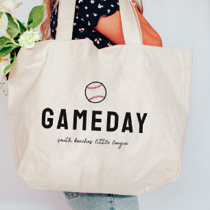 Grand Tote Bag Nom de la Ligue de baseball Personnalisé "Gameday"