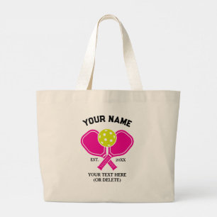 Grand Tote Bag Nom de l'équipe de Pickleball personnalisé - Conce