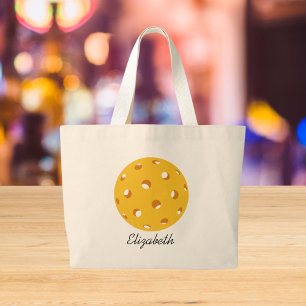 Grand Tote Bag Nom du joueur de basket-ball Gold Chic personnalis