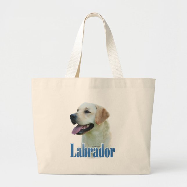 Grand Tote Bag Nom du trieur du Labrador jaune (Devant)