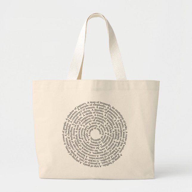 Grand Tote Bag Noms de groupe animal (Devant)