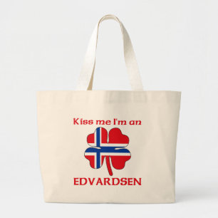 Grand Tote Bag Norvégiens personnalisés m'embrassent que je sui