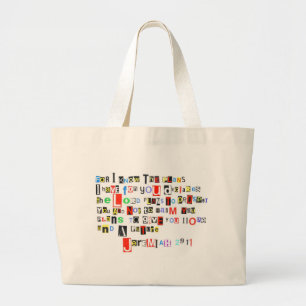 Grand Tote Bag Note de rançon de 29:11 de Jérémie