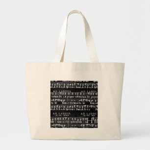 Grand Tote Bag notes de musique grunge