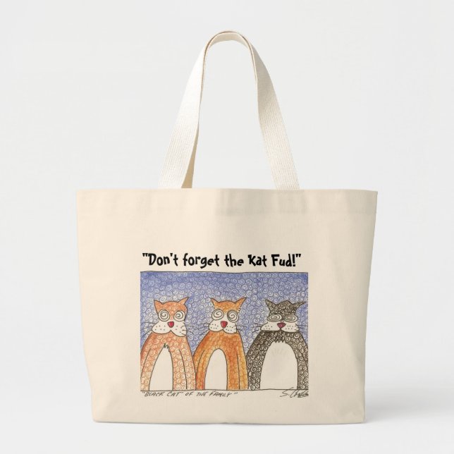 Grand Tote Bag "N'oubliez pas le KAT Fud ! " (Devant)