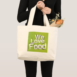 Grand Tote Bag Nous aimons la nourriture : détestons le gaspillag