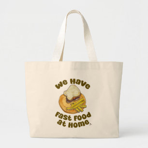 Grand Tote Bag Nous Avons La Restauration Rapide Chez Nous Nostal