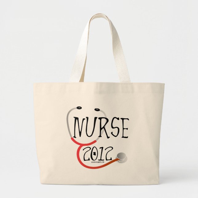 Grand Tote Bag Nouveau faire-part 2012 d'obtention du diplôme (Devant)