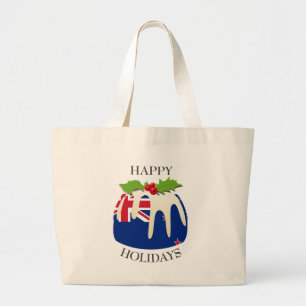 Grand Tote Bag Nouveauté Pudding Festif avec NOUVELLE-ZÉLANDE