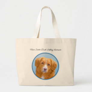 Grand Tote Bag Nouvelle-Écosse Peinture de chien pour l'essayeur
