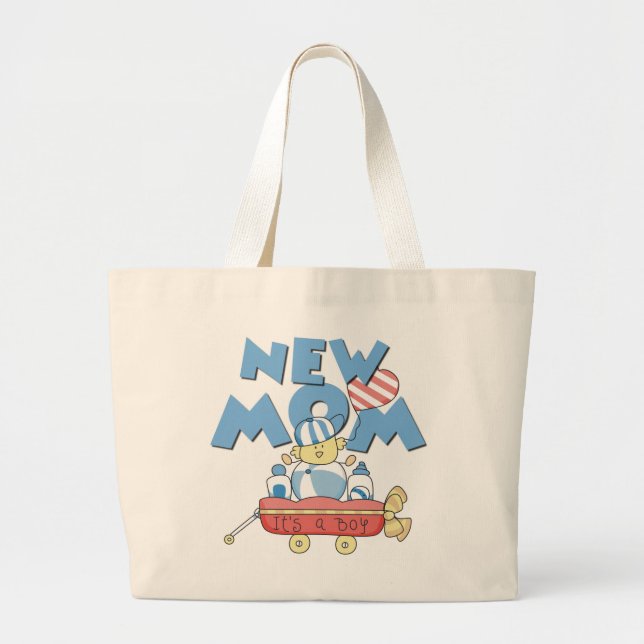 Grand Tote Bag Nouvelle maman C'est un garçon Tshirts et cadeaux (Devant)